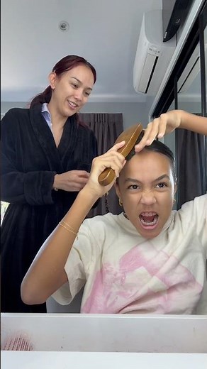 Pt 2. Doing Deja’s hair. 1 pony tails, 2 plaits. #hairstyle