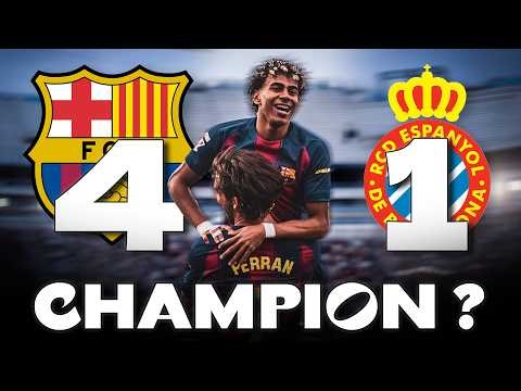 BARÇA 4-1 ESPANYOL ⎮ Le Barça déjà champion ? Lamine et Pedri ont joué tout le match avec la LDC 👀