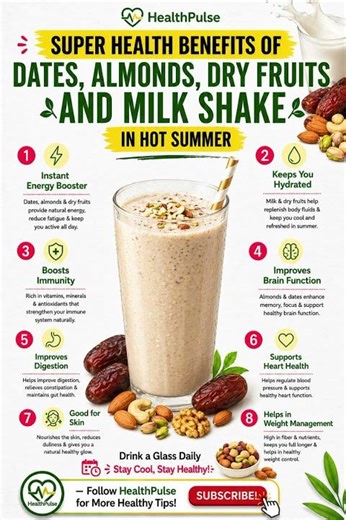 Power-Packed Health Benefits of Dry Fruits Milk Shake! 🥛🌰 #healthylifestyle #everydaynutrition