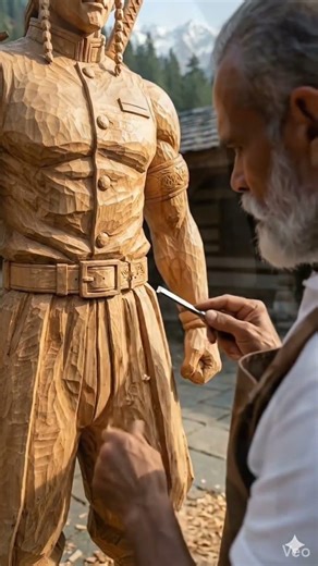 Tengen Uzui Wooden Statue - Demon Slayer Wood Carving | Desi Craftsman #shorts #woodworking