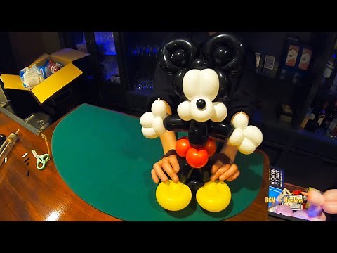 【バルーンアートライブラリ004】How to make a Mickey Mouse Balloon art.ミッキーの作り方♪頭部から完成まで