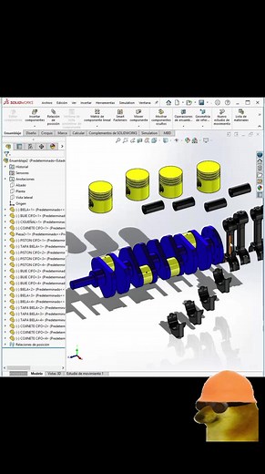 Ensamble Cigüeñal / Motor de combustión #piston #biela #cojinetes #cigueñal #motor #cadchap #solidworks #asembly #combustion #diseño #ingenieria #mecanica #student #school #mechatronics #pasoapaso #principios #tiktok #viral #ensamble #industry #snupdog