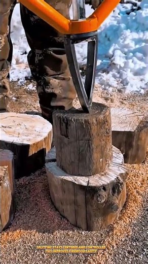 Manual Slide Hammer Log Splitter Breaks Firewood Safely Without Swinging an Axe #tools #woodworking