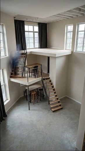 Transforming a Bare Loft into a Cozy Living Space #viral #homedesign