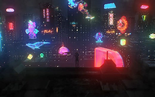 影视后期资源，未来科技赛博朋克发光视频元素，一波高质量HUD霓虹灯特效合成素材