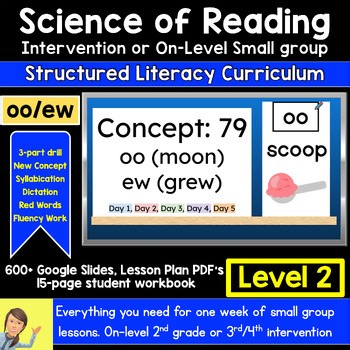 oo/ew Small Group Intervention Workbook Science of Reading Digital Curriculum