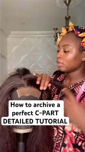 How to Creat a perfect C-PART #wigs #shorts #hairtutorials #hairstylist