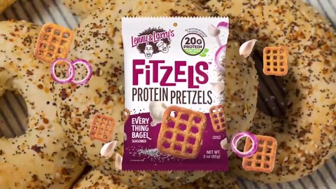 Lenny & Larry's FITZELS Protein Pretzels (Everything Bagel) 8 Individual Bags 3 oz Each – High Protein Snacks with 20g of Plant Based Protein – Healthy Vegan Pretzels – Delicious Salty Taste