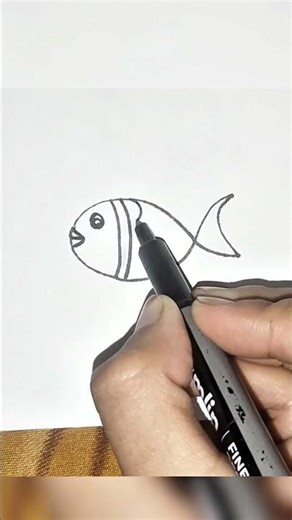 beautiful fish drawing🐟 easy art # shorts #easyart