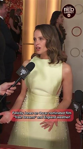 Felicity Jones explains why her Oscar-nominated film “Train Dreams” is so timely! #oscars #shorts