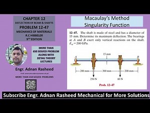 12-47 Deflection of Beams & Shafts | Macaulay's Method | Mechanics of materials RC Hibbeler