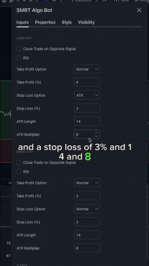 Applying the best scalper bot settings on TradingView