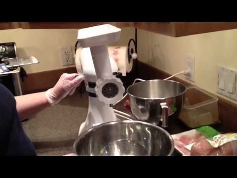 Using kitchen aid meat grinder attachment