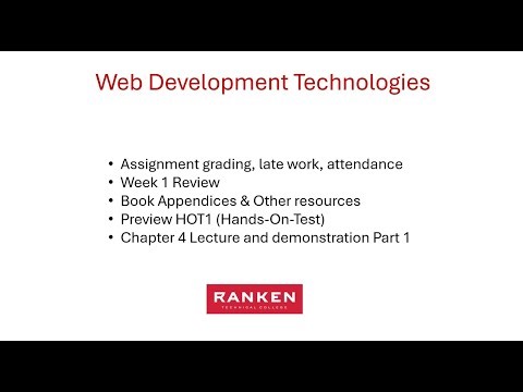 Chapter 4 CSS, Week 1 Review, HOT
