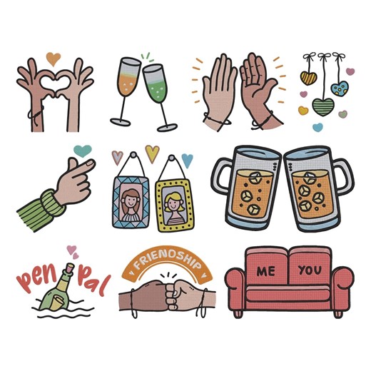 Friendship Element Embroidery Design, Best Friend Element Machine Embroidery File, 10 Design, 9 Size, Instant Download - Etsy