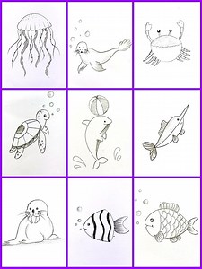 141K views · 3.9K reactions | Let's Draw Easy for Kids... Underwater Animals Easy Drawing | Drawing Book | Facebook