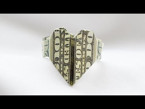 Money RING Heart Origami Dollar Tutorial DIY