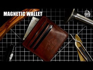 PDF Pattern / How to Make a leather magnetic wallet / Leather Craft / DIY / ASMR