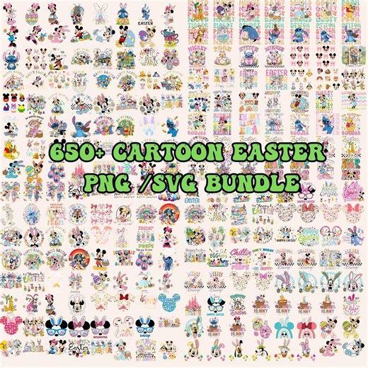 Easter PNG SVG Bundle Bunny Spring Cartoon Designs - Etsy