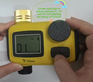 Sprinkler Timer for Outdoor Garden, Brass Inlet Hose Timer with Rain Delay/Manual, 1 Outlet, Yellow