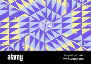 A mesmerizing abstract geometric pattern featuring an intricate arrangement of triangles and hexagons in shades of purple and yellow, creating a dynamic and visually engaging background Stock Video Footage - Alamy