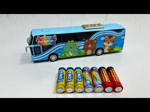 Unboxing Animal world bus, Cute RC excavator, Remote-controlled taxi model, RC double-decker Bus