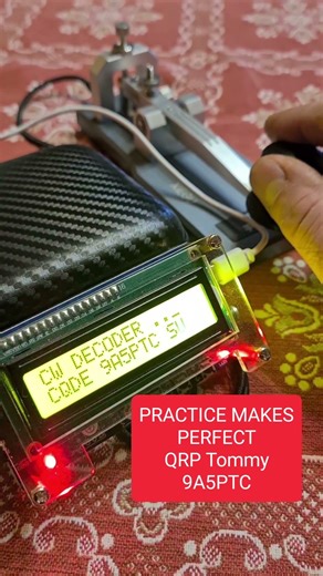 Morse code practice QRP Tommy 9A5PTC #cw #morse #straight key