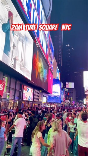 NYC Never Sleeps: 2AM in Times Square#2AM in Times Square and It’s PACKED 😳