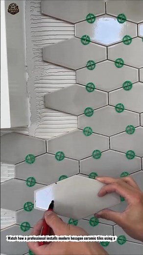 Perfect Hexagon Tile Installation | Tile Leveling System for a Flawless Finish #Tiling #DIY