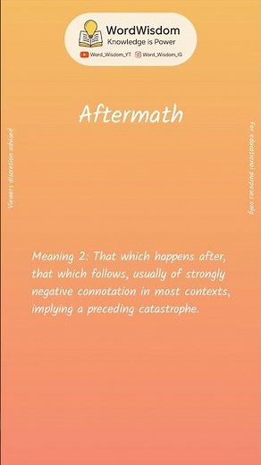 What does "Aftermath" mean? | English vocabulary shorts | #aftermath #wordwisdom