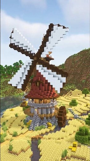 Building a windmill in minecraft - timelapse & tutorial