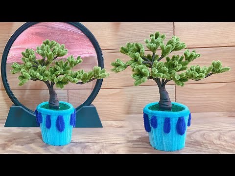 How To Make Pipe Cleaner Tree - Step by step tutorial - Pipe Cleaner Craft - Chenille stems