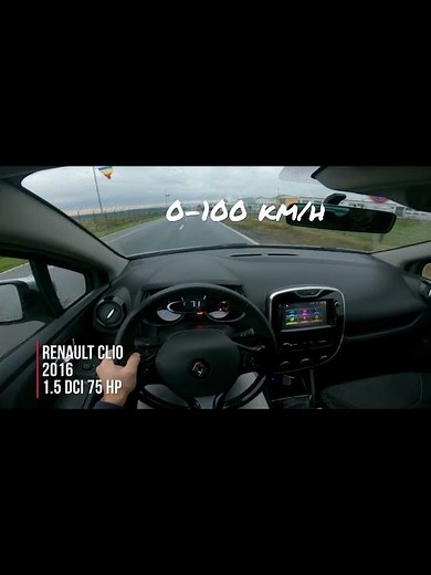 RENAULT CLIO 2016 1.5 dCI 75 HP 0-100 km/h #acceleration #renault #clio #test