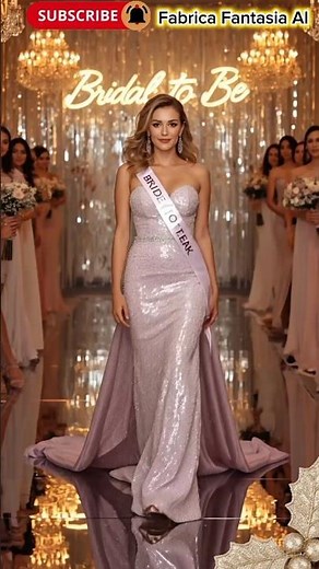 “Bridal Shower Glow✨ Bride-to-Be Walking the Mirror Runway|Elegant Gown”AI fashion#shortsfeed#shorts