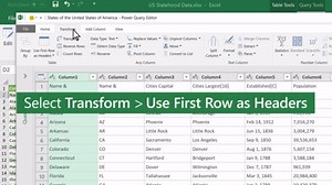 Promouvoir ou rétrograder des lignes et des en-têtes de colonne (Power Query)
