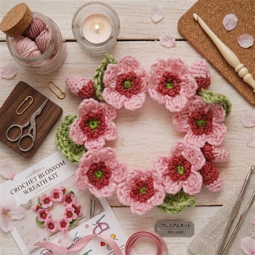 Crochet Cherry Blossom Pattern PDF, Sakura Flower Applique, Beginner Friendly Spring Floral Decor, DIY Wreath Bouquet - Etsy