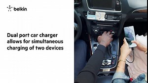 Belkin 37 Watt Dual USB Car Charger - Power Delivery 25W USB C Port & 12W USB A Port for PPS Charging Apple iPhone 14, 14 Pro, 14 Pro Max, iPhone 13, Samsung Galaxy, AirPods - Included Lightning Cable