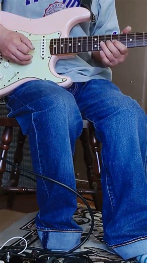 Playing…Fender 1963 stratocaster shell pink