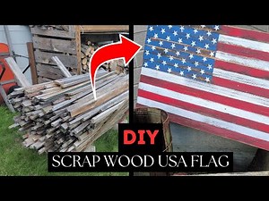 How to Build a Scrap Wood Rustic USA Flag - DIY Upcycled Lath Wood