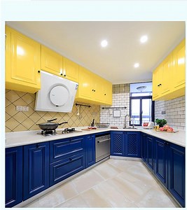 [Hot Item] High-End Blue Solid Wood Kitchen Cabinet Designs