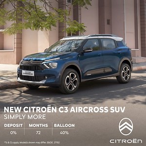 The all-new Citroën C3 Aircross – Simply More SUV with MORE Style, Comfort and Space with up to 7 Seats. From: R5 599 PM*. | Citroën