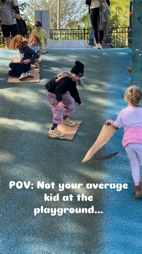 SJ Meadows on Instagram: "Brought a little extra to the cardboard slide 🤙🏼 #motokid #playground #stpete #florida #slide"