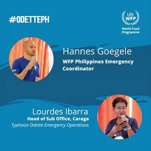 A year ago, Super Typhoon #OdettePH hit the #Philippines affecting millions of people. 🧍 Emergency Coordinator, Hannes Goegele, and former Caraga Head of Office, Lourdes Ibarra shares what it was like in the early days of the response. Listen to their story. 👇 | World Food Programme