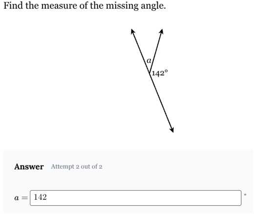 Find the measure of the missing angle.  In the given diagram, t... | Filo