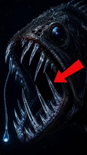 Dragonfish teeth are literally invisible crystal #shorts #deepseа #ocean