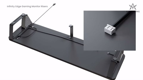 ARES WING Monitor Stand Riser, Monitor Stand for Desk with RGB Lights, 24 Inches Wooden Computer Riser, Desk Organizer for Printers/PC and Laptop for Home & Office, Black