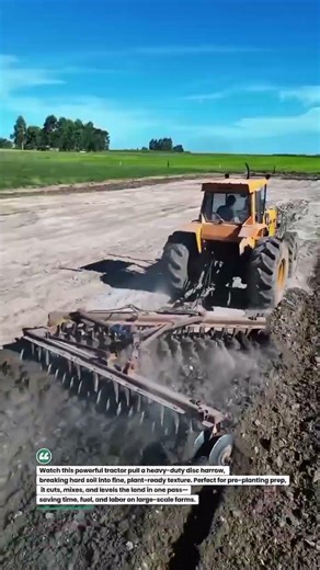 Heavy Duty Disc Harrow Crushing Soil Fast 🚜💥 #Farming #TractorLife #AgriTech