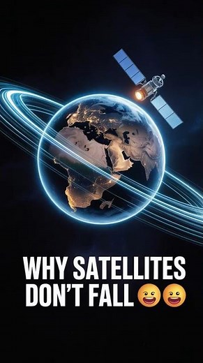 🛰️ WHY SATELLITES DON’T FALL BACK TO EARTH? | Space Facts Explained 🌍✨ #shorts