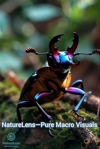 Rainbow Stag Beetle Color Shift Close-Up