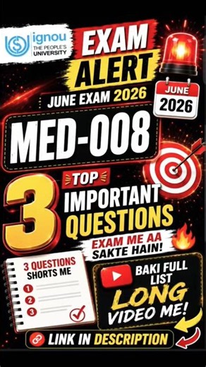 MED-008 June 2026 Exam | Top 3 Most Expected Questions | IGNOU MA Political Science